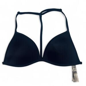 Black medium PINK Victorias Secret Bikini top padded Push up adjustable